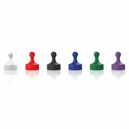 AARCO Large Magnets, Assorted Colors, 6PK LPM-6A